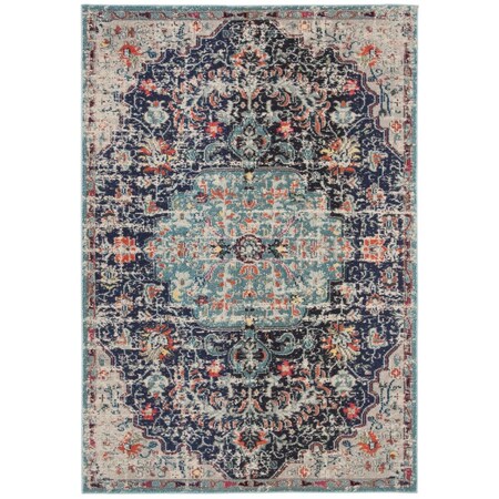 Safavieh 5 ft. 3 in. x 7 ft. 6 in. Madison 400 Power-Loomed Rectangle Rug Black & Teal MAD447Z-5